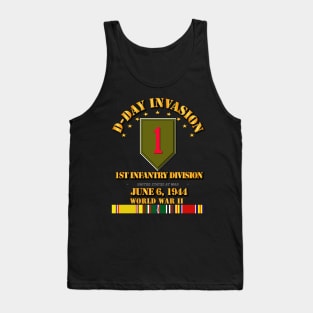 1st Infantry Div - D Day w Svc Ribbons Tank Top